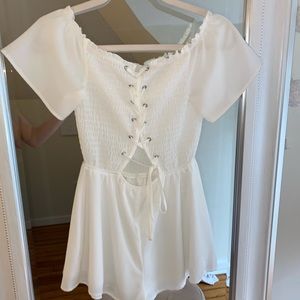 Super cute white off the shoulder romper